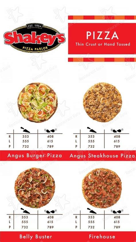 Menu at Shakey's (Cityland Pioneer) restaurant, Mandaluyong, .